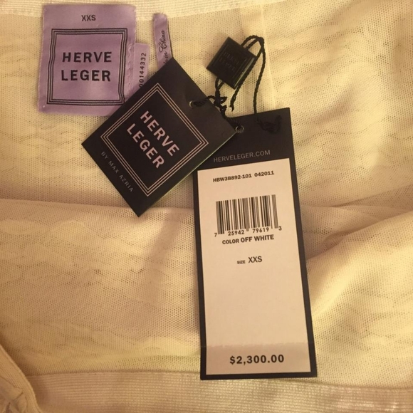 Vintage Hervé Leger Off White/White Ruffled Chiffon - Picture 5 of 9